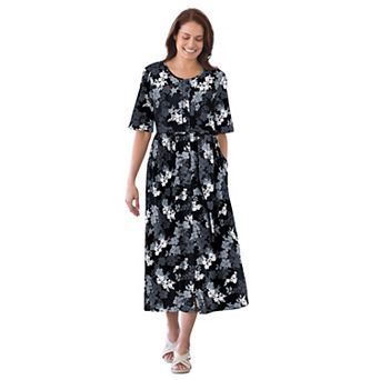 Woman Within Plus Size Button-Front Essential Dress