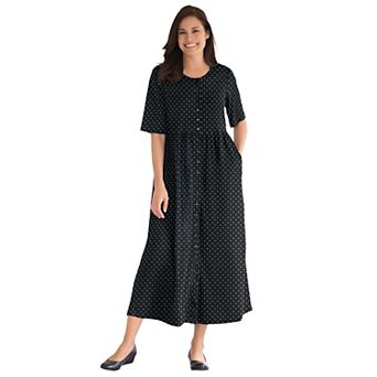 Woman Within Plus Size Button-Front Essential Dress