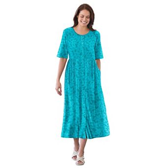 Woman Within Plus Size Button-Front Essential Dress