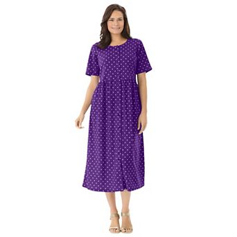 Woman Within Plus Size Button-Front Essential Dress