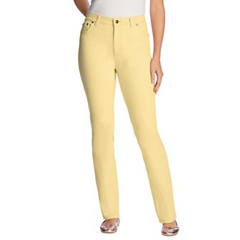 Woman Within Plus Size Straight-Leg Stretch Denim Five-Pocket Jeans