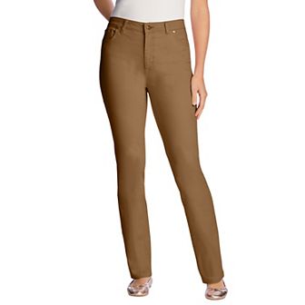 Woman Within Plus Size Straight-Leg Stretch Denim Five-Pocket Jeans
