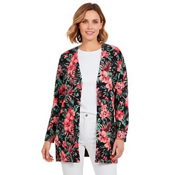 Woman Within Plus Size Perfect Longer-Length Cotton Cardigan Sweater