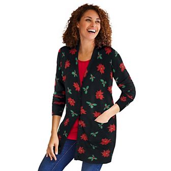 Woman Within Plus Size Perfect Longer-Length Cotton Cardigan
