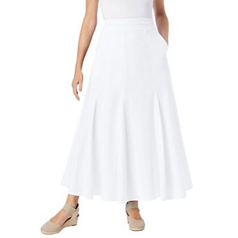 Woman Within Plus Size Wide Elastic Waist Skirt