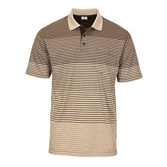 Gioberti Men's Pin Stripe Short Sleeve Polo W/ Chest Pocket