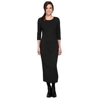 ellos Plus Size Three-Quarter Sleeve Knit Maxi Dress