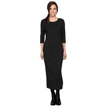 ellos Plus Size Three-Quarter Sleeve Knit Maxi Dress