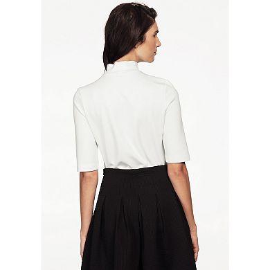 ellos Women's Plus Size Mock Neck Tee