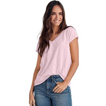 ellos Plus Size Crochet Trim Tee