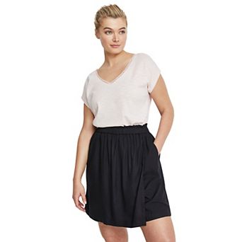 ellos Plus Size Crochet Trim Tee