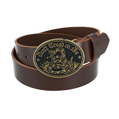 Ctm Men's Bridle Belt With Don't Tread On Me Buckle (2 Buckle Set)