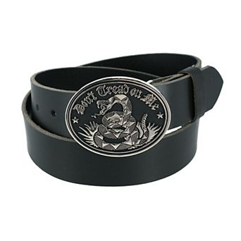 Ctm Men's Bridle Belt With Don't Tread On Me Buckle (2 Buckle Set)