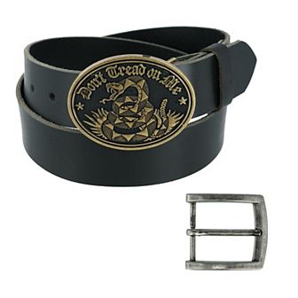 Ctm Men's Bridle Belt With Don't Tread On Me Buckle (2 Buckle Set)