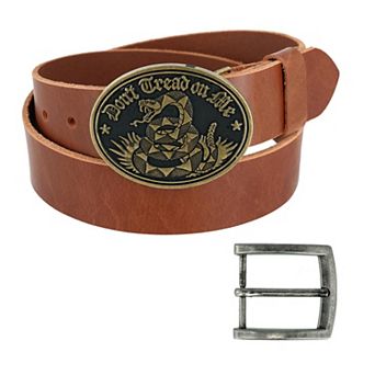 Ctm Men's Bridle Belt With Don't Tread On Me Buckle (2 Buckle Set)