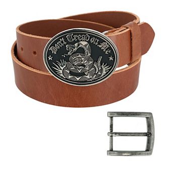 Ctm Men's Bridle Belt With Don't Tread On Me Buckle (2 Buckle Set)