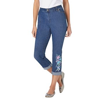 Woman Within Plus Size Stretch Denim Five-Pocket Girlfriend Jeans