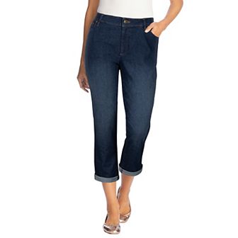 Woman Within Plus Size Stretch Denim Five-Pocket Girlfriend Jeans