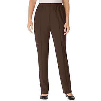 Woman Within Plus Size Knit Hassle-Free Pull-On Elastic-Waist Pants