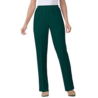Woman Within Plus Size Knit Hassle-Free Pull-On Elastic-Waist Pants