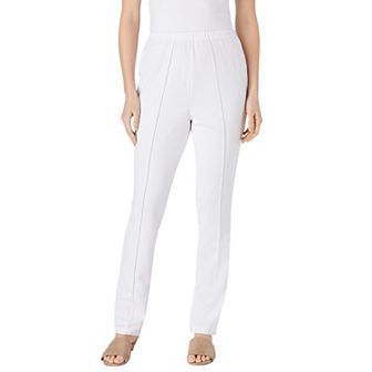 Woman Within Plus Size Knit Hassle-Free Pull-On Elastic-Waist Pants