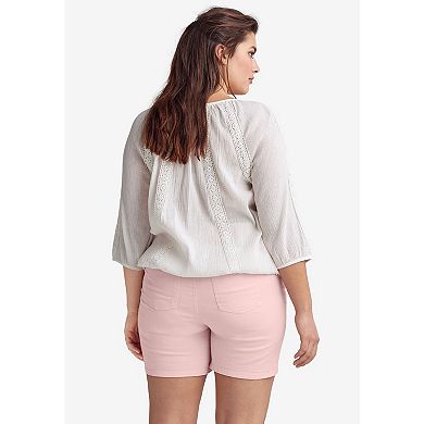 ellos Plus Size Stretch 5-Pocket Shorts