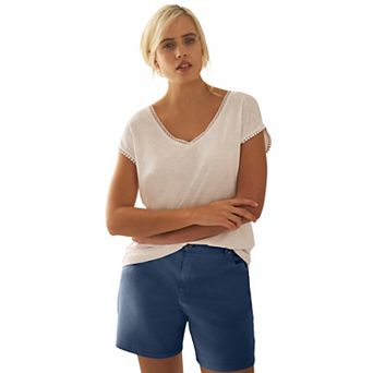 ellos Plus Size Stretch 5-Pocket Shorts