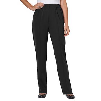 Woman Within Plus Size Tall Knit Hassle-Free Pull-On Elastic-Waist Pants