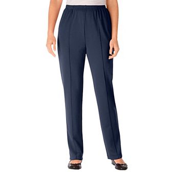 Woman Within Plus Size Tall Knit Hassle-Free Pull-On Elastic-Waist Pants