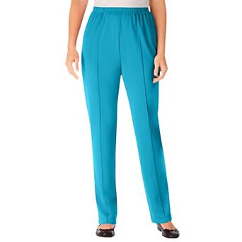 Woman Within Plus Size Tall Knit Hassle-Free Pull-On Elastic-Waist Pants