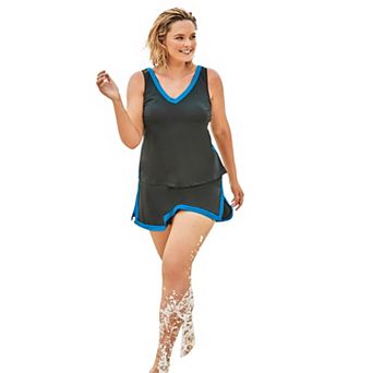 Swim 365 Women's Plus Size 2 pc Swim Skirtini Set