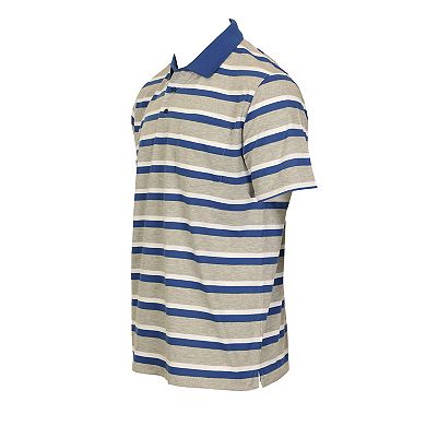 Gioberti Men's Regular Fit Stripe Short Sleeve Polo W/ Pocket