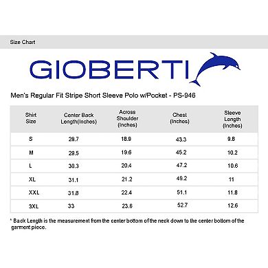 Gioberti Men's Regular Fit Stripe Short Sleeve Polo W/ Pocket