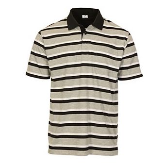 Gioberti Men's Regular Fit Stripe Short Sleeve Polo W/ Pocket