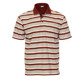 Gioberti Men's Regular Fit Stripe Short Sleeve Polo W/ Pocket