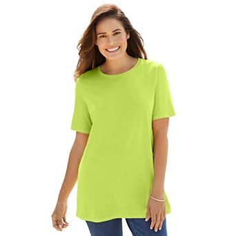 Woman Within Plus Size Perfect Short-Sleeve Crewneck Tee