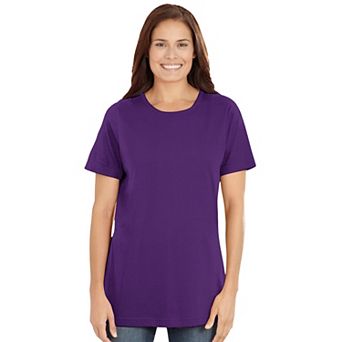Woman Within Plus Size Perfect Short-Sleeve Crewneck Tee