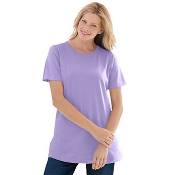 Woman Within Plus Size Perfect Short-Sleeve Crewneck Tee