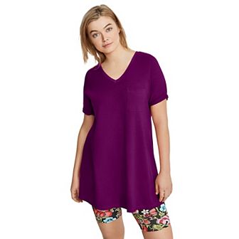 ellos Plus Size V-Neck A-Line Tunic
