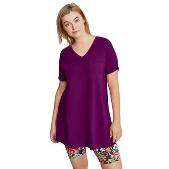 ellos Plus Size V-Neck A-Line Tunic