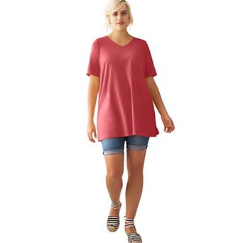 ellos Plus Size V-Neck A-Line Tunic