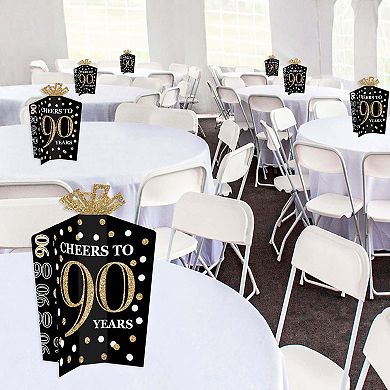 Big Dot Of Happiness Adult 90th Birthday Gold - Decor Party Fold & Flare Centerpieces 10 Ct