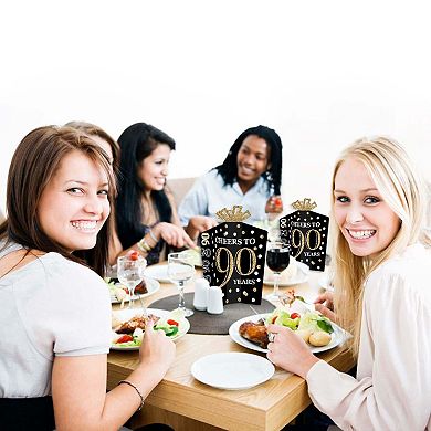 Big Dot Of Happiness Adult 90th Birthday Gold - Decor Party Fold & Flare Centerpieces 10 Ct
