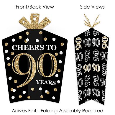 Big Dot Of Happiness Adult 90th Birthday Gold - Decor Party Fold & Flare Centerpieces 10 Ct