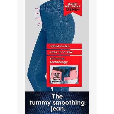 Woman Within Plus Size Stretch Built-In Slimming Panel Straight Leg Jeans