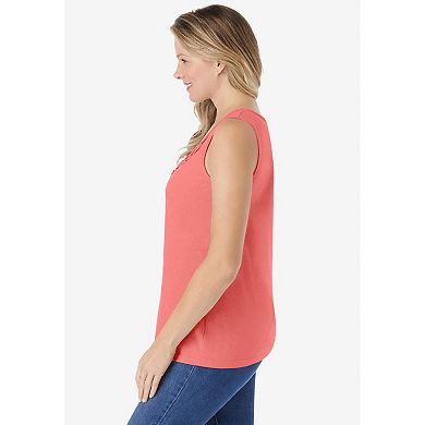 Woman Within Plus Size Beaded Tank Top