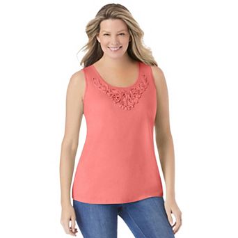 Woman Within Plus Size Beaded Tank Top