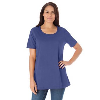 Woman Within Plus Size Perfect Short-Sleeve Scoopneck Tee