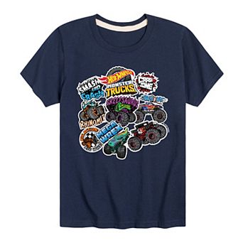 Boys 8-20 Hot Wheels Monster Truck Stickers Graphic Tee