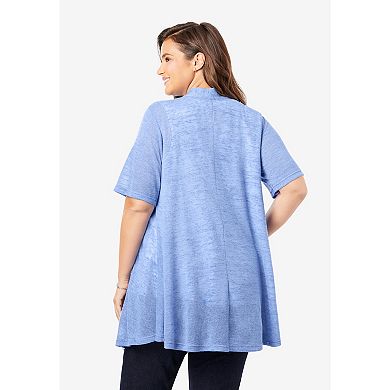 Woman Within Plus Size Lightweight Open Front Cardigan
